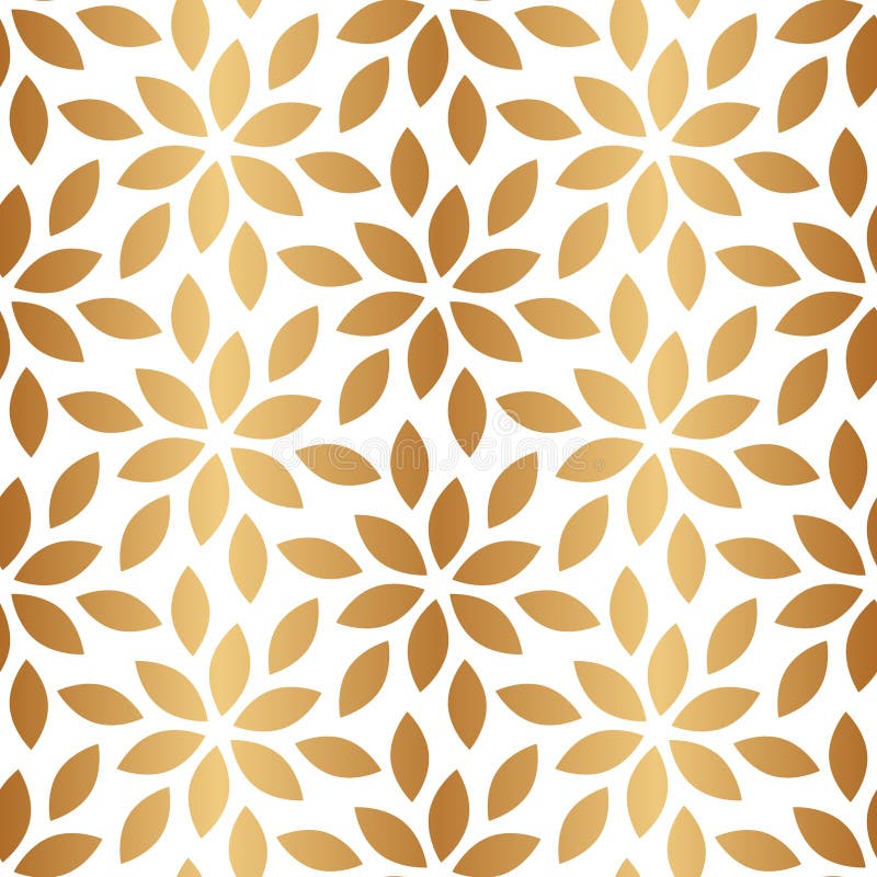 Padrão de transmissão contínua. fundo geométrico abstrato de ouro. textura floral moderna e estilosa. latida de flores douradas. m