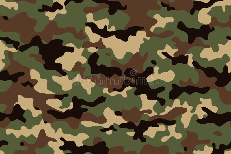 Padrão uniforme de camuflagem Camo estilo de tendência, impressão repetida Ilustração vetorial textura, caça verde do exército mi
