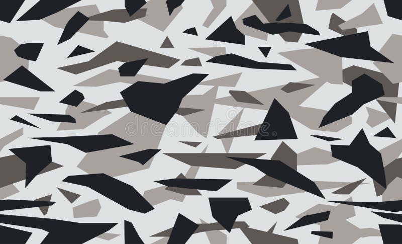 Padrões de camuflagem triangulares, ilustração do vetor sem costura Mascaramento de camo geométrico, repetição da impressão Cinza