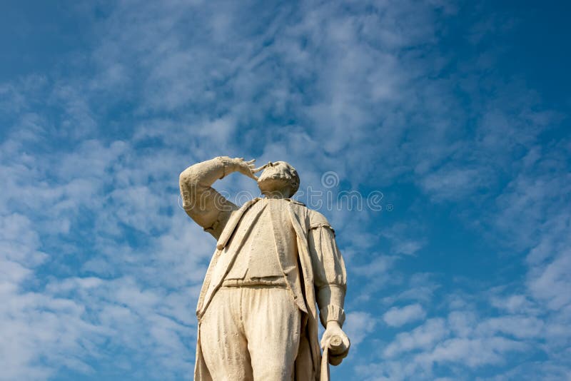 Padua - Close up on statue of Galileo Galilei at Prato della Valle, square in the city of Padua, Veneto, Italy, Europe