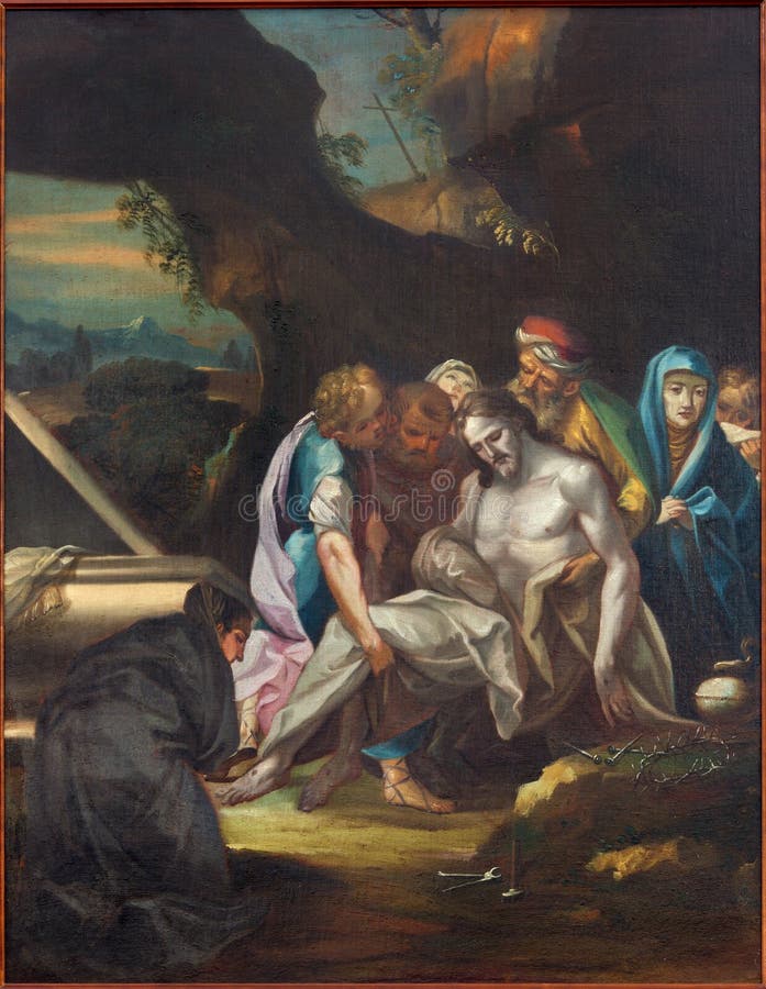 Padua - målarfärgen av Burila av den Jesus platsen i den kyrkliga domkyrkan av Santa Maria Assunta (Duomo) från 18 cent royaltyfri bild Padua - målarfärgen av Burila av den Jesus platsen i den kyrkliga domkyrkan av Santa Maria Assunta (Duomo) från 18 cent royaltyfri bild