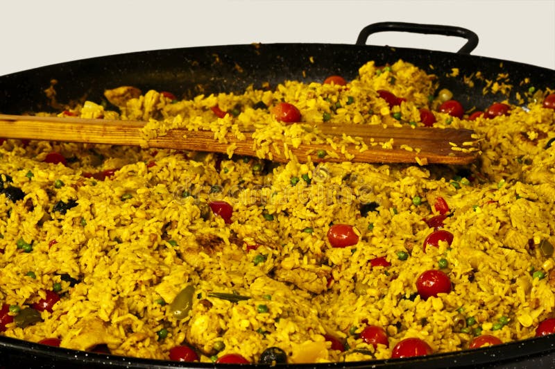 Vegetarian Paella Spanish Rice Stock Photo Image of green
