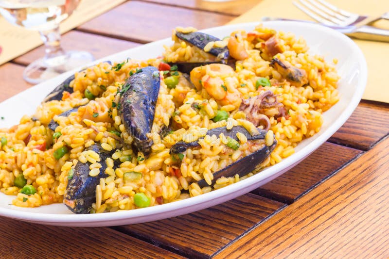 Paella stock image. Image of valencia, dish, scampi, fish 40648917