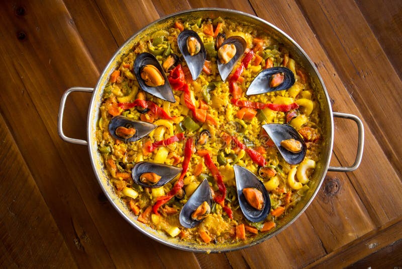 Paella with mussels stock photo. Image of vegetable, dish 52874120
