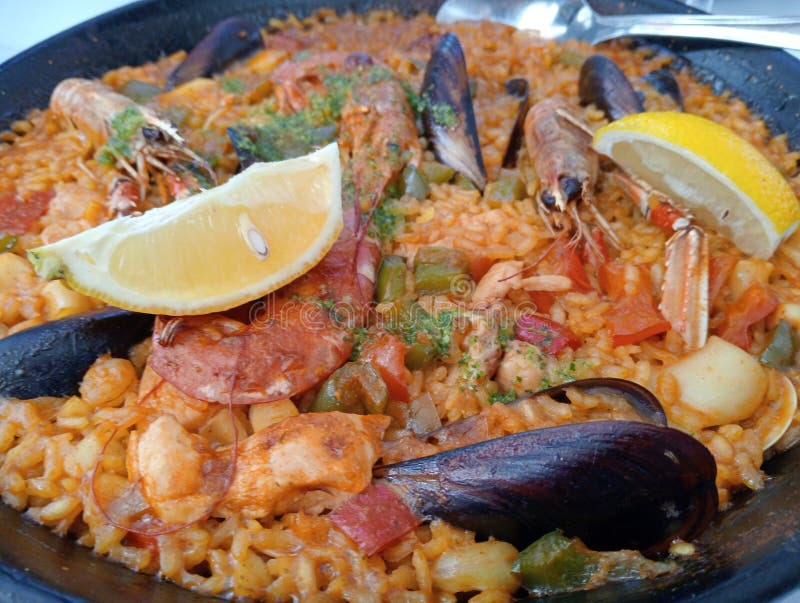 Paella is a Traditional Dish of Spanish Cuisine, Made with Rice