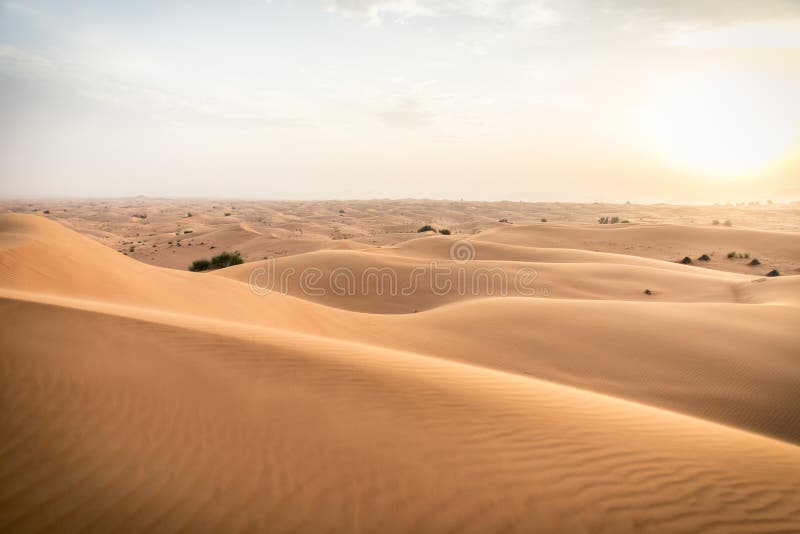 Paesaggio del deserto del Dubai fotografie stock libere da diritti Paesaggio del deserto del Dubai fotografie stock libere da diritti