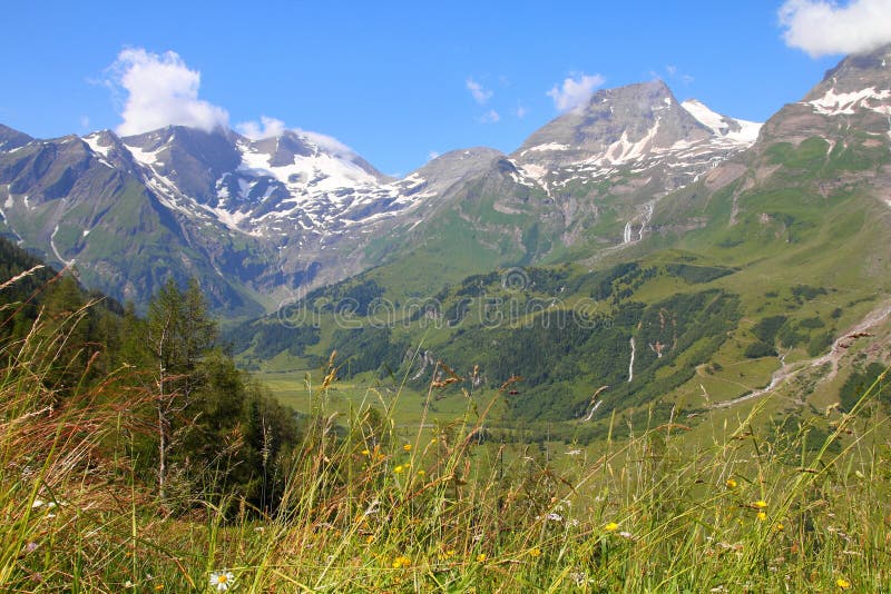 Mountains in Austria. Hohe Tauern National Park, Glocknergruppe range of mountains. Mountains in Austria. Hohe Tauern National Park, Glocknergruppe range of mountains.