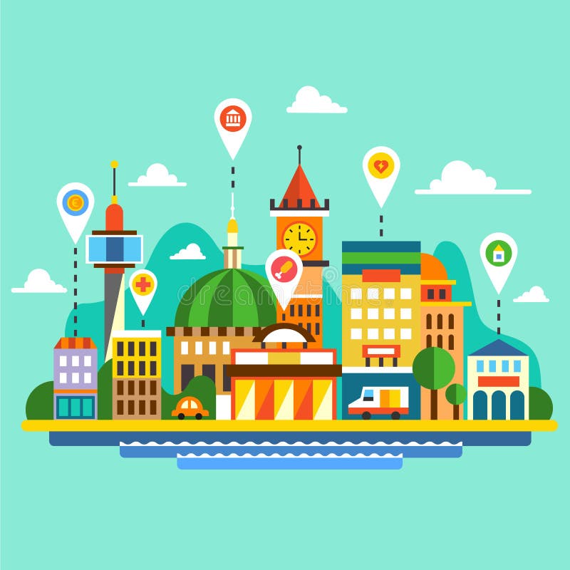 Paesaggio della città royalty illustrazione gratis Paesaggio della città royalty illustrazione gratis
