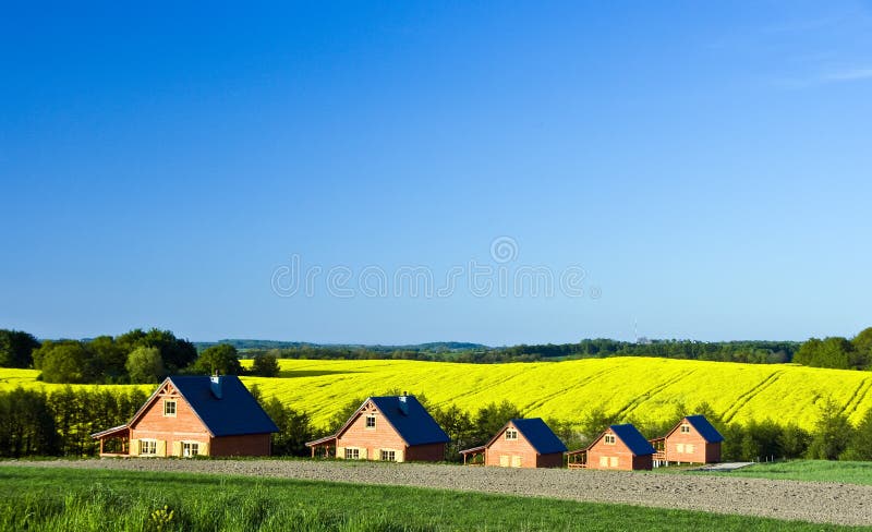 Paesaggio delle case di campagna fotografie stock Paesaggio delle case di campagna fotografie stock