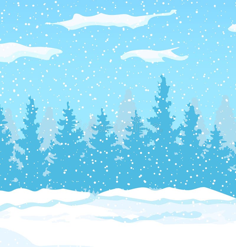 Paesaggio di inverno con i pini bianchi su neve