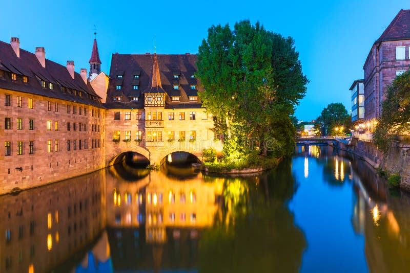 Summer evening scenic cityscape of the Old Town architecture in Nuremberg, Germany. Summer evening scenic cityscape of the Old Town architecture in Nuremberg, Germany