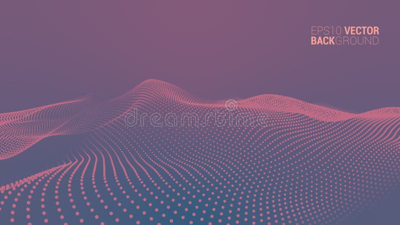 Paesaggio digitale futuristico astratto di vettore illustrazione di stock