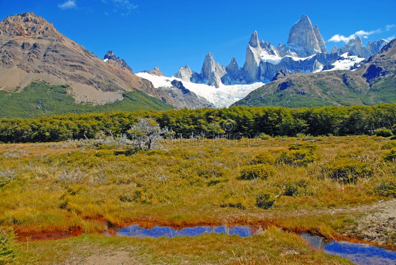 Paesaggio glaciale della montagna nella Patagonia