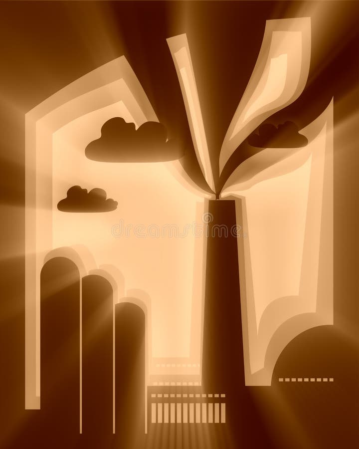 Paesaggio industriale del profilo illustrazione di stock