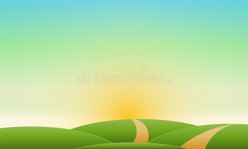 Paesaggio naturale di vettore del cielo della radura del paesaggio di estate illustrazione di stock Paesaggio naturale di vettore del cielo della radura del paesaggio di estate illustrazione di stock