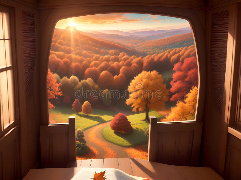 Paesaggio rurale autunnale illustrazione generativa ai royalty illustrazione gratis