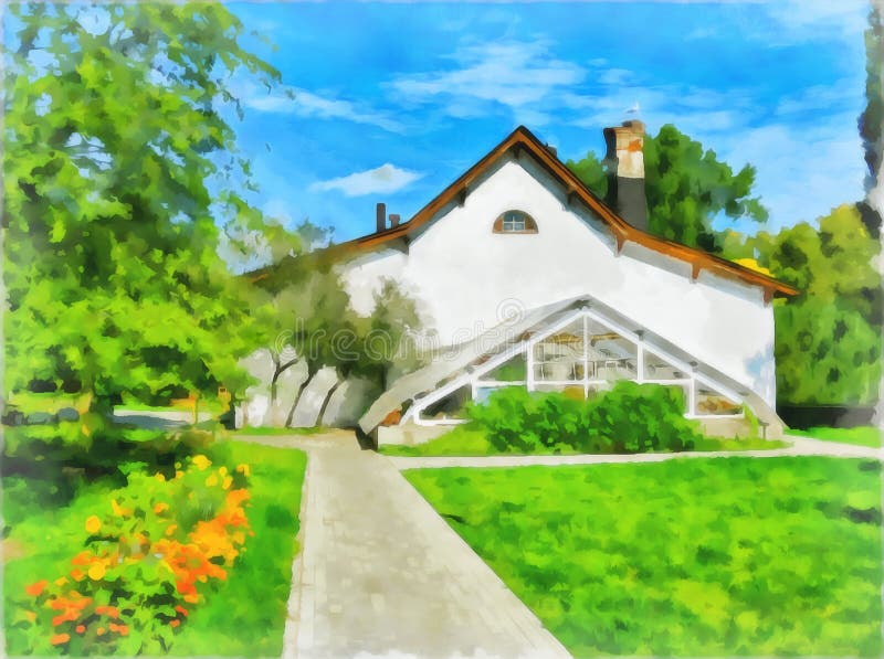 Paesaggio rurale dell'acquerello dell'estratto Pittura di Digital - illustrazione Illustrazione dell'acquerello royalty illustrazione gratis Paesaggio rurale dell'acquerello dell'estratto Pittura di Digital - illustrazione Illustrazione dell'acquerello royalty illustrazione gratis