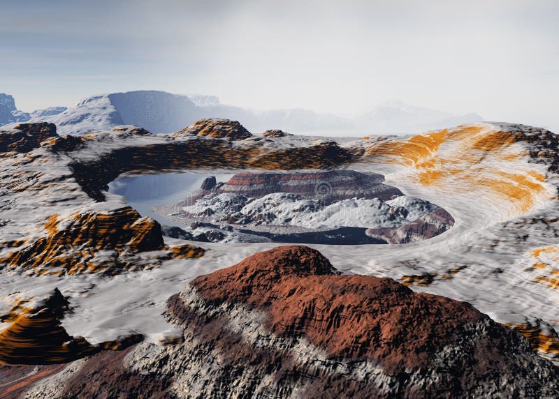 An alien landscape on a planet far away. An alien landscape on a planet far away