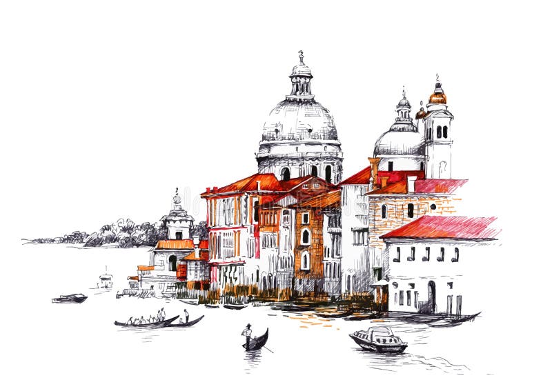 Paesaggio urbano dell'acquerello con le case illustrazione di stock Paesaggio urbano dell'acquerello con le case illustrazione di stock