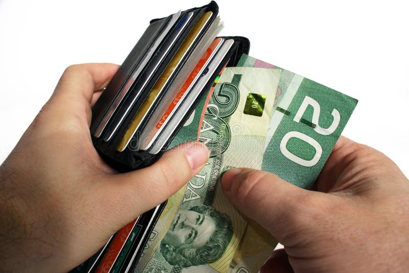 Pagamento dei contanti con valuta canadese