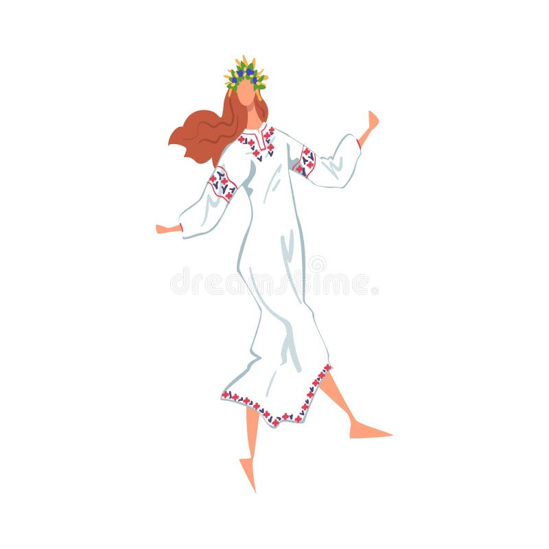 Pagan Ritual Dance, Beautiful Slavic Girl Performing Folk Dance Wearing Traditional White Dress and Wreath of Flowers Stock Vector - Illustration of folklore, hair: 195768480 Pagan Ritual Dance, Beautiful Slavic Girl Performing Folk Dance Wearing Traditional White Dress and Wreath of Flowers Stock Vector - Illustration of folklore, hair: 195768480