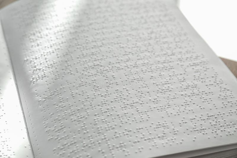 Page of Book with Braille Text, Closeup. Stock Image Image of
