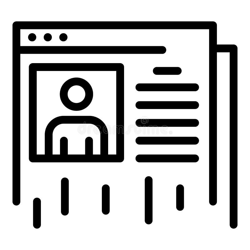 Page browser icon, outline style stock illustration