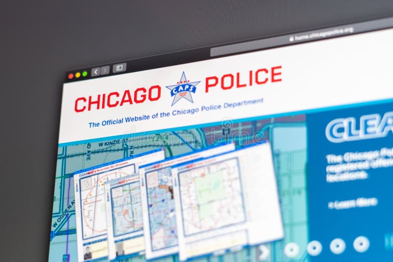 Page d'accueil de site Web de Département de Police de Chicago Fermez-vous du logo de D?partement de Police photo libre de droits Page d'accueil de site Web de Département de Police de Chicago Fermez-vous du logo de D?partement de Police photo libre de droits
