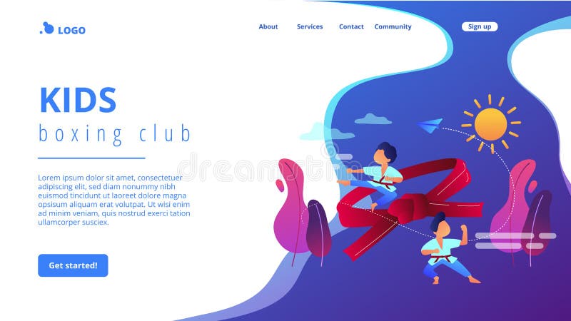 Page d'atterrissage de concept de camp de karat? illustration stock Page d'atterrissage de concept de camp de karat? illustration stock