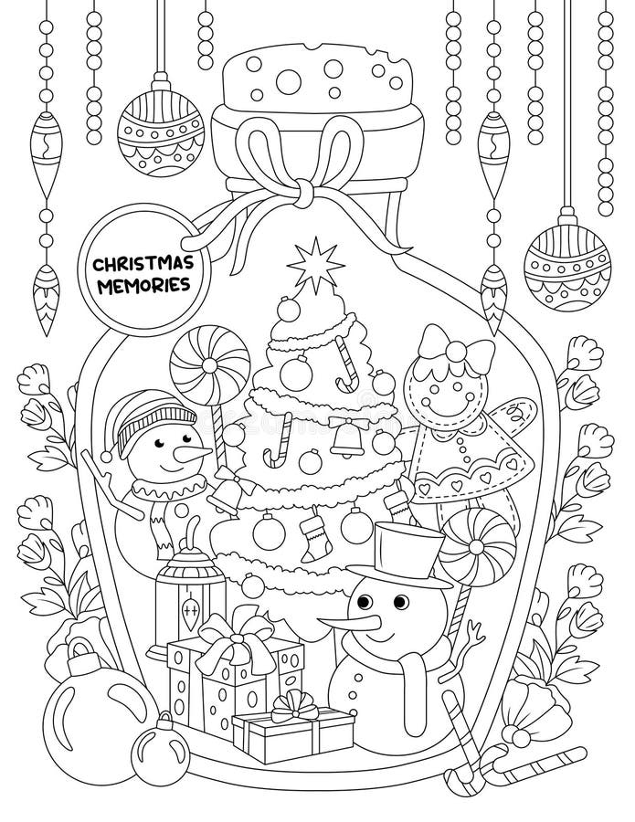 Page De Coloriage De Noël Magique Pour Adulte Illustration Stock - Illustration  du noël, dessin: 257983472