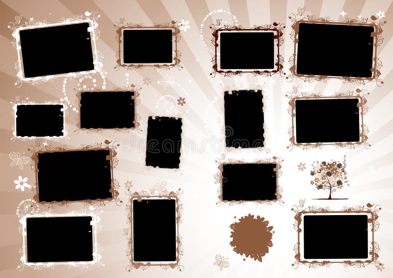Page de conception d'album photos. illustration de vecteur Page de conception d'album photos. illustration de vecteur
