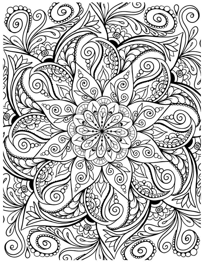 Mandala Ornementale Coloriage Adulte Page Livre De Coloriage Mandala  Tatouage Illustration de Vecteur - Illustration du ethnique, médaillon:  225873859