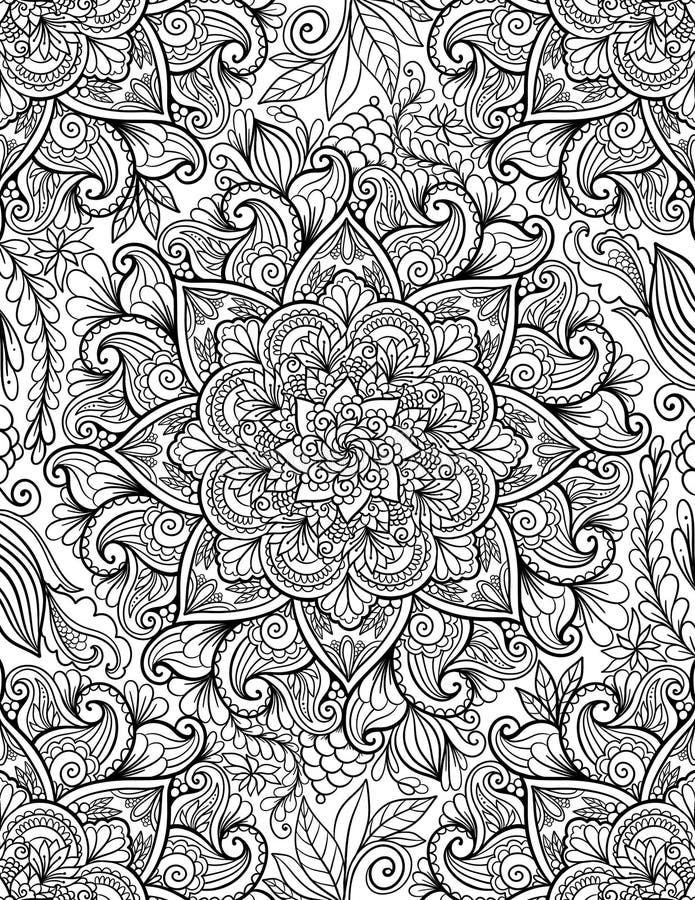 Mandala Ornementale Coloriage Adulte Page Livre De Coloriage Mandala  Tatouage Illustration de Vecteur - Illustration du ethnique, médaillon:  225873859