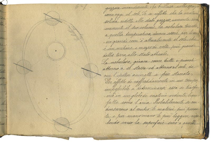 Page initiale de cahier d'astronomie