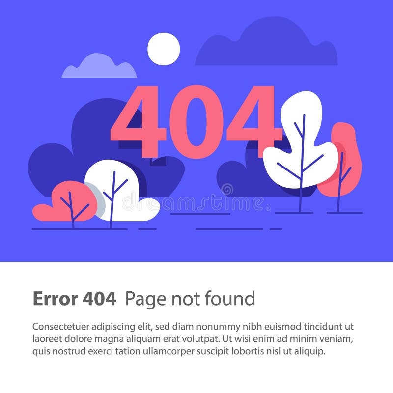 Page non trouvée, erreur 404, bannière de Web, illustration plate illustration stock Page non trouvée, erreur 404, bannière de Web, illustration plate illustration stock