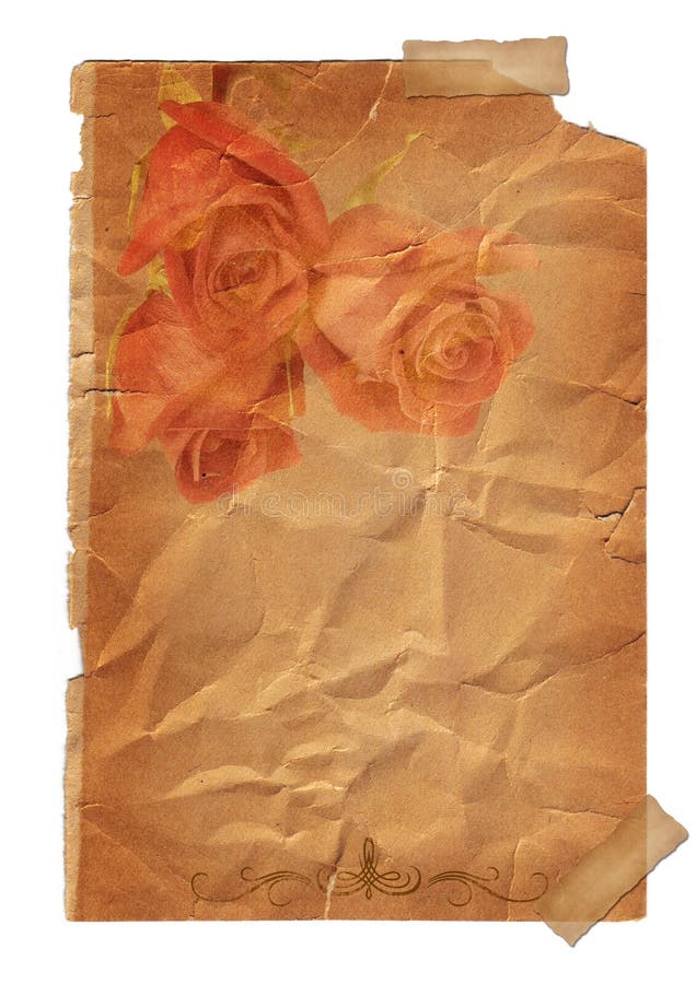 Page with Rose flower - vintage effect