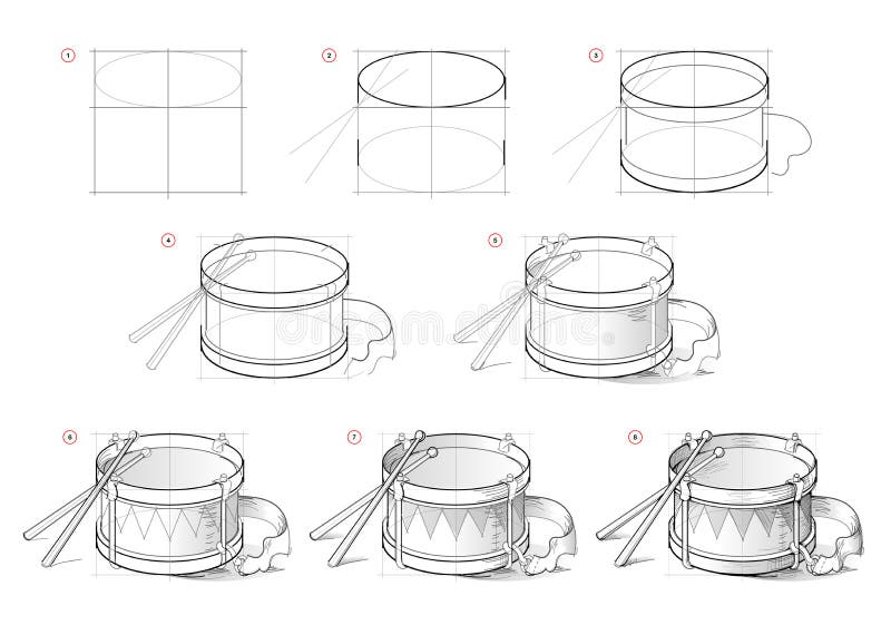How to Draw a Drum - Really Easy Drawing Tutorial