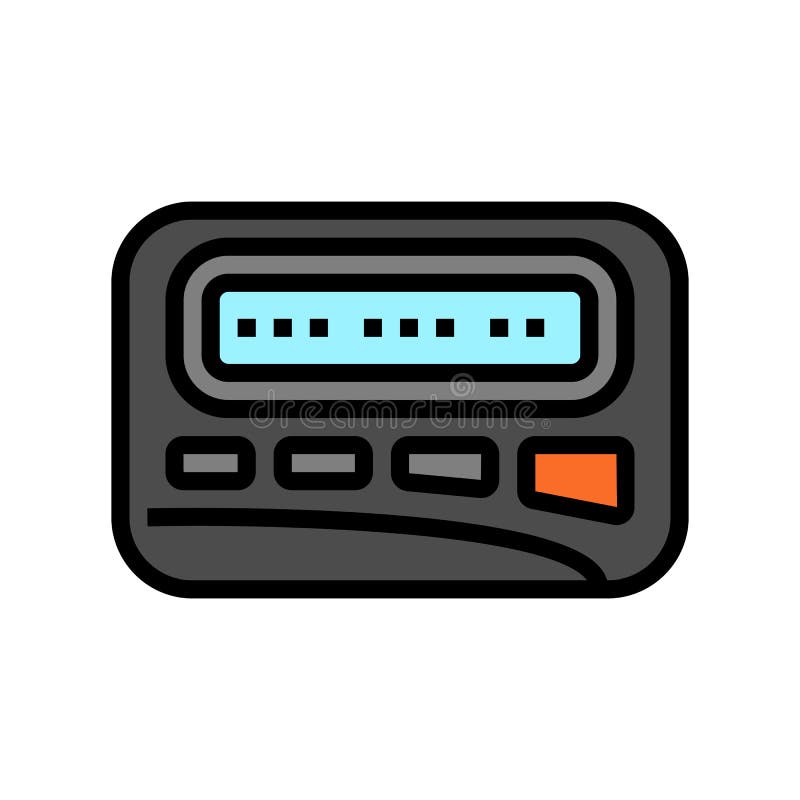 Pager Retro Device Color Icon Vector Illustration Stock Illustration