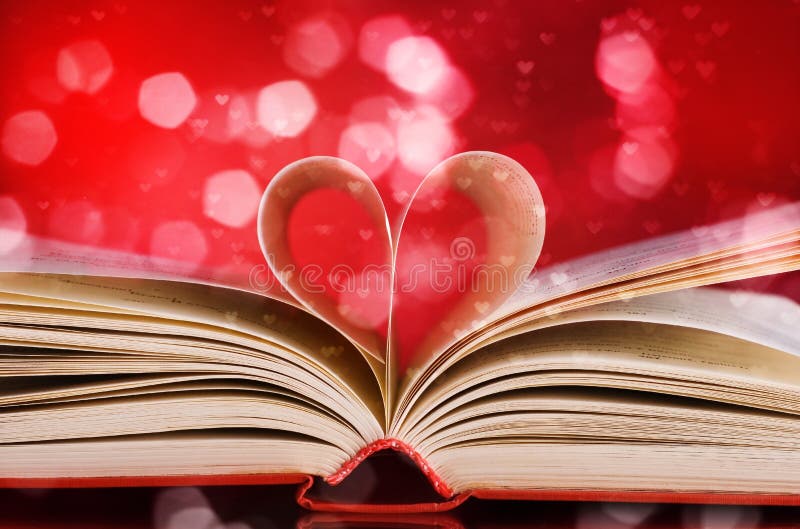 Pages of a book and heart shape