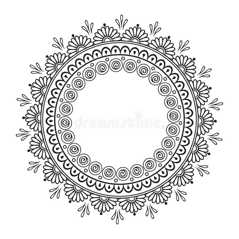 Pages de livre de coloriage pour des enfants et des adultes Conception abstraite tirée par la main Mandala indien décoratif illustration de vecteur Pages de livre de coloriage pour des enfants et des adultes Conception abstraite tirée par la main Mandala indien décoratif illustration de vecteur