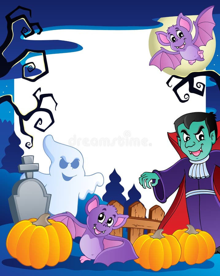 Frame with Halloween topic 6 - vector illustration. Frame with Halloween topic 6 - vector illustration.