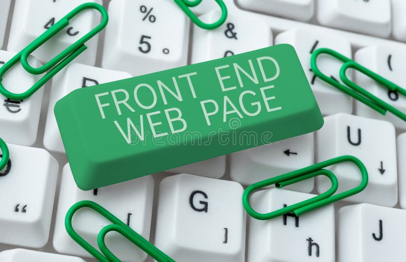 Pagina Web front-end di visualizzazione concettuale. parola per la modifica di dati nell'interfaccia grafica per la visualizzazion immagini stock libere da diritti