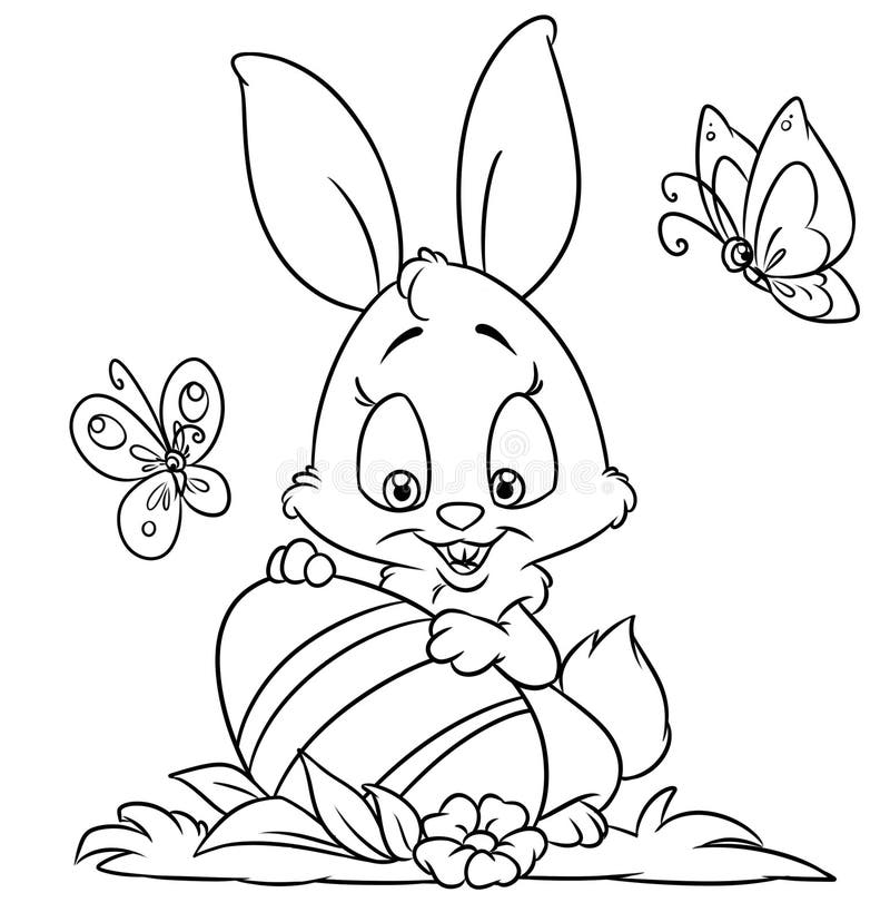 Pagine felici di coloritura del coniglietto di pasqua