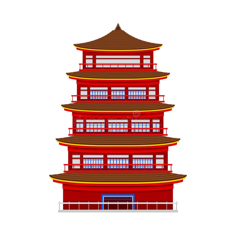 Buddhist Temple Vector Illustration Stock Vector - Illustration of