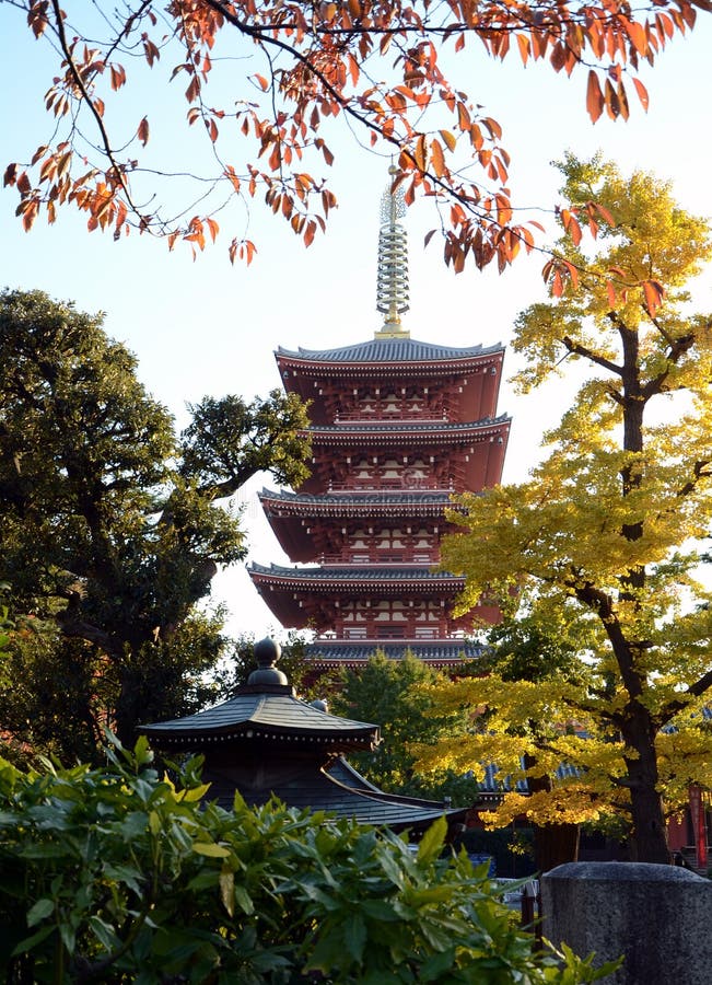 Pagoda of Senso-ji temple in Asakusa, Tokyo, Japan