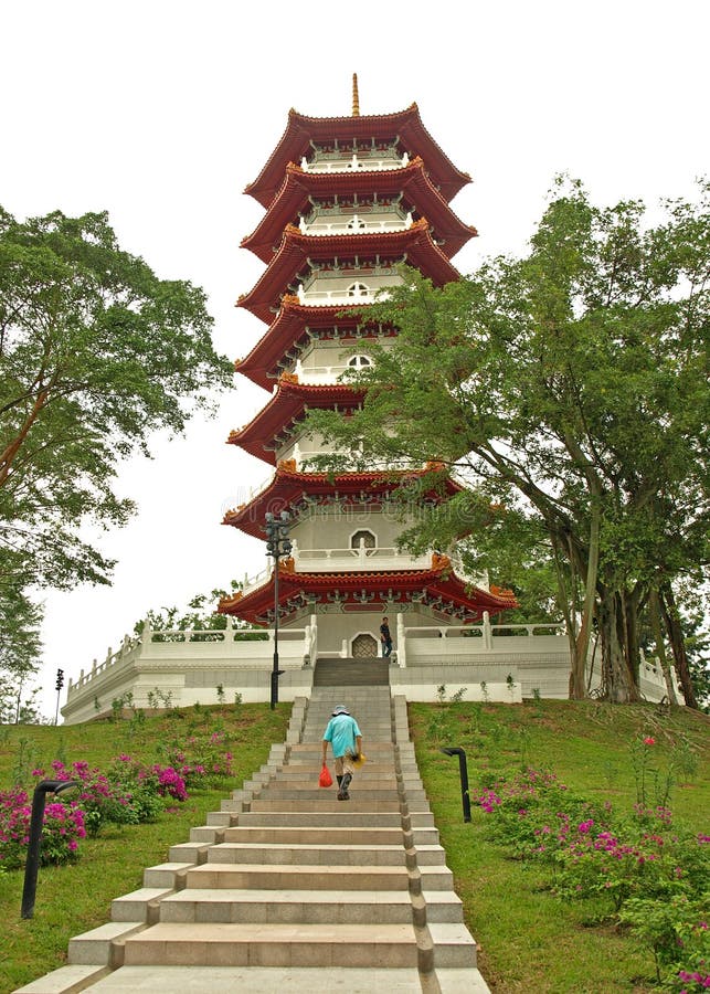 Chinesische GartenPagode Singapurs Stockfoto Bild von architektur