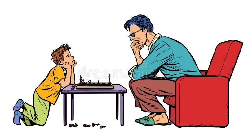 Duas Pessoas Jogam Xadrez Online. Ilustração do Vetor - Ilustração