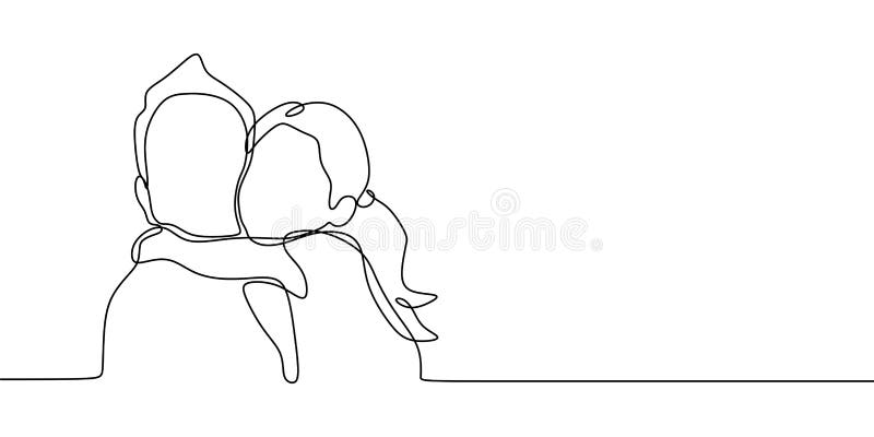 Pai e seu a lápis contínuo estilo da filha um do minimalsm do projeto do vetor do desenho ilustração do vetor Pai e seu a lápis contínuo estilo da filha um do minimalsm do projeto do vetor do desenho ilustração do vetor