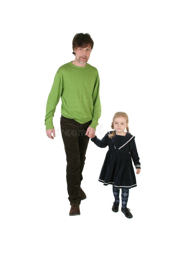 Pai a caminhar com a filha foto de stock royalty free