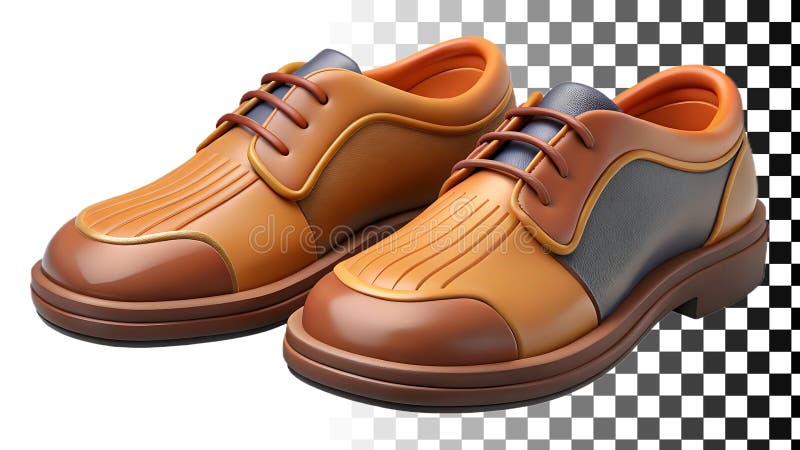 Paia calzature in pelle di colore bruno calzature stile di moda png immagine trasparente Generative AI illustrazione vettoriale